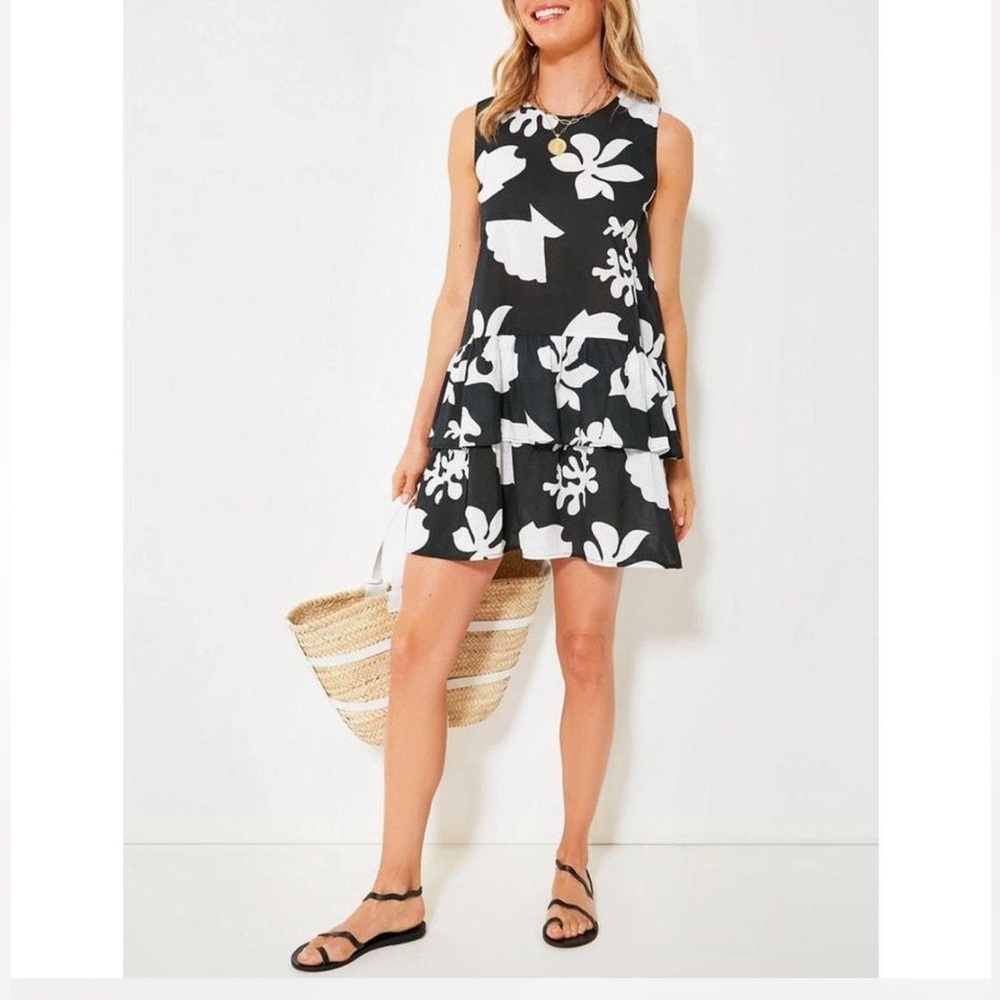Tuckernuck Monochrome Floral Mini Dress Size S